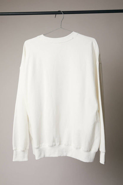 Sunday Edition by LE LIS - CREW NECK LONG SLEEVE "MILK&COOKIES CLUB" SWEATSHIRT: White / L