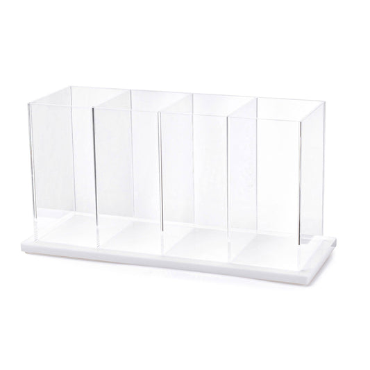 Kadra Kitchenware - Vikko Acrylic Cutlery Caddy with White Bottom