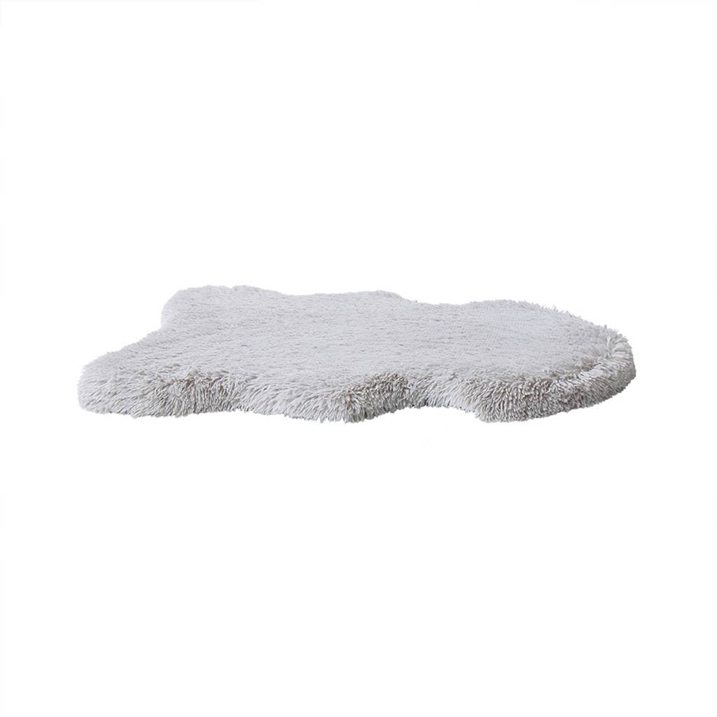 Olliix - Faux Fur Orthopedic Dog Bed Rug with Cover, Grey: Medium