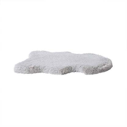 Olliix - Faux Fur Orthopedic Dog Bed Rug with Cover, Grey: Medium