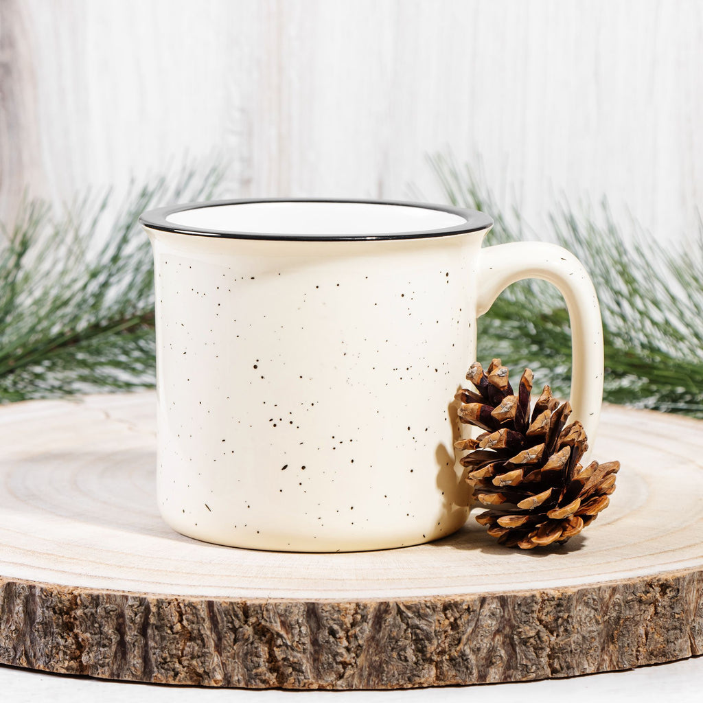 Worship Ceramic Camp Mug Speckled Cream 13oz