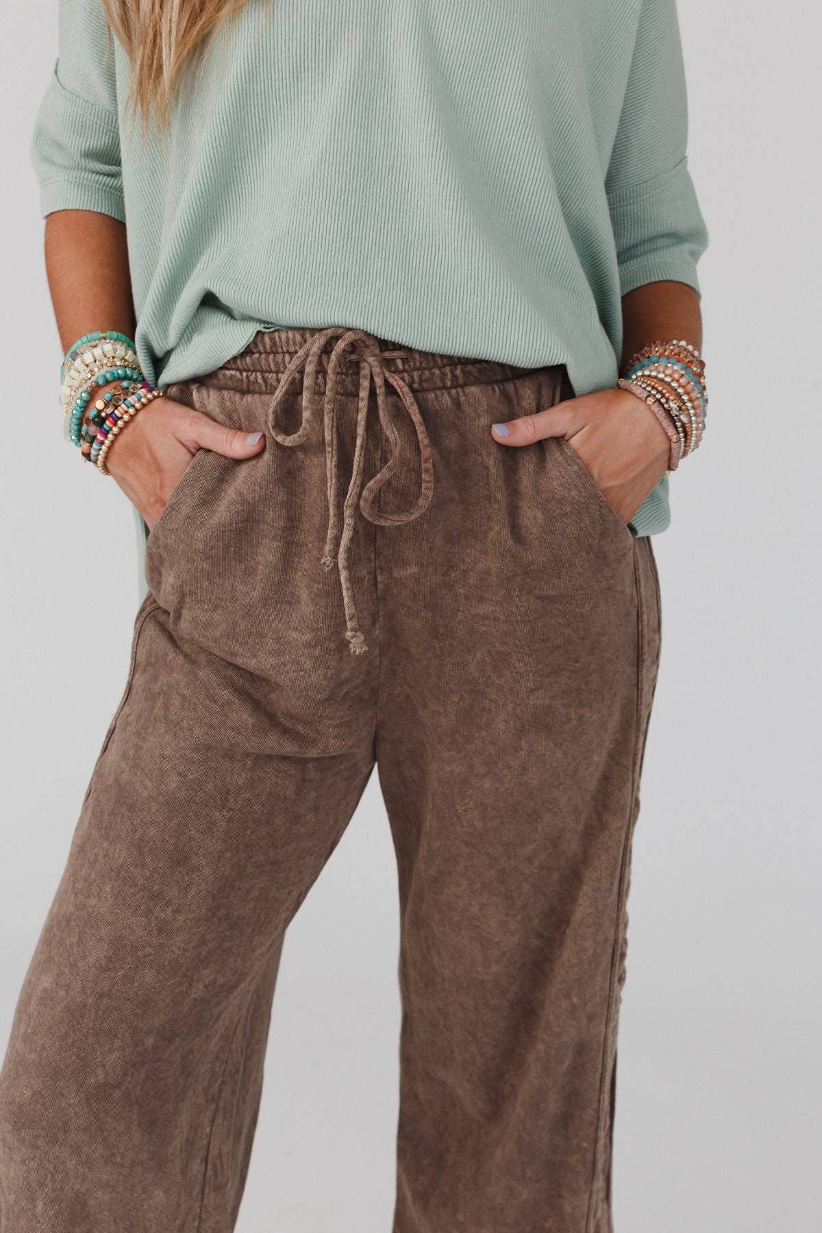 Three Bird Nest - So Comfy Wide Leg Full Pant - New Mocha: L