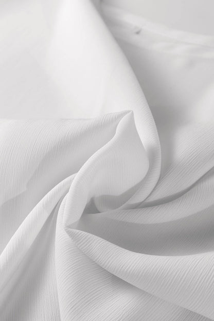 Indie & Co. | Women's Apparel - Marley Smocked Cuffs Blouse-White | Semi Sheer Top |Mesh Top: White / 100%Polyester / XL