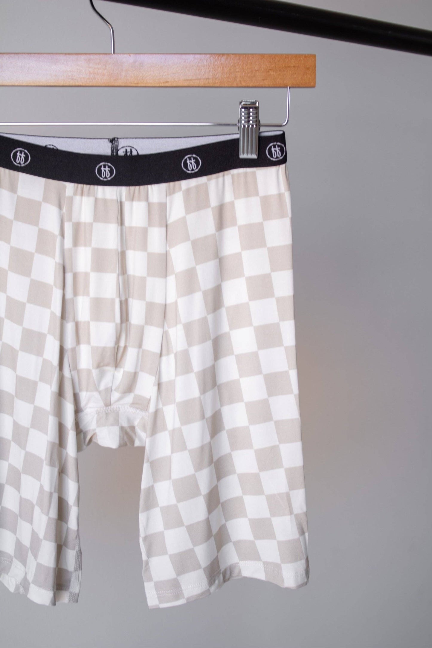 Forever French Baby - Men's Bamboo Boxers (3 Pack) | Checkerboard & Faded Brown Checkerboard: 2X-Large