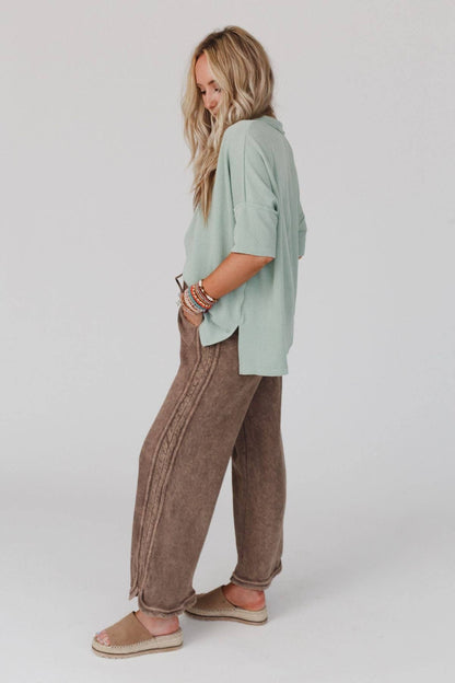 Three Bird Nest - So Comfy Wide Leg Full Pant - New Mocha: L