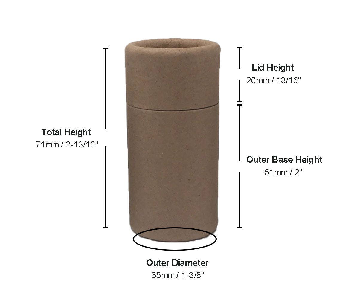 GreenWay Containers - 1.25 ounce / 35 g Push-Up Paper Tube: Brown / 50